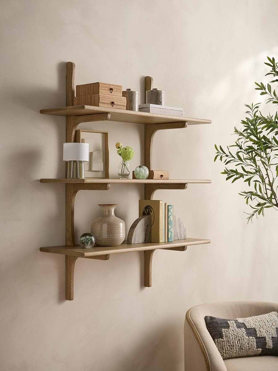 Washed Oak Triple Shelf