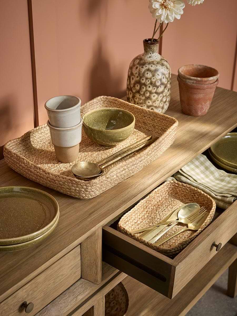 Set Of Two Jute Trays