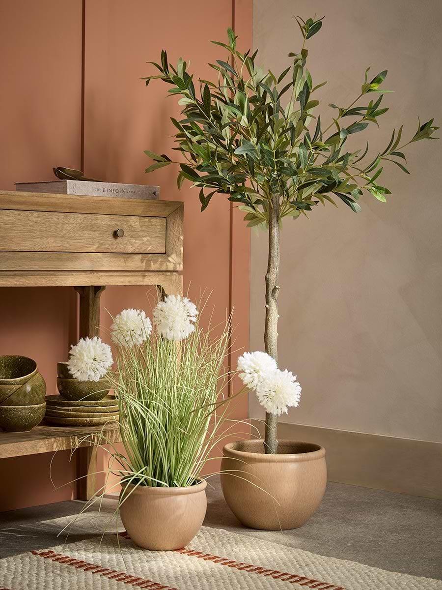 Two Glazed Earthenware Planters