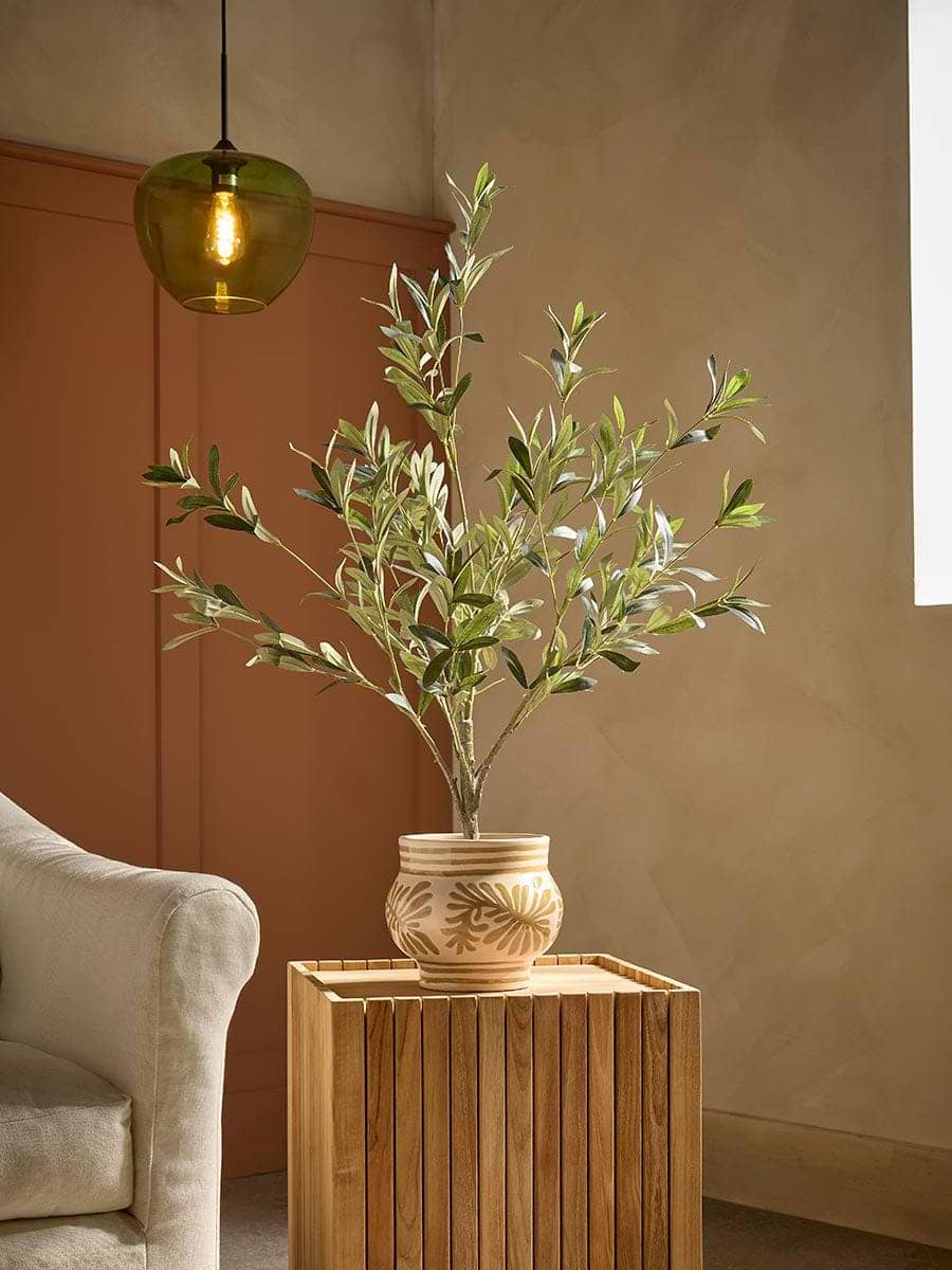 Leaf Print Earthenware Planter