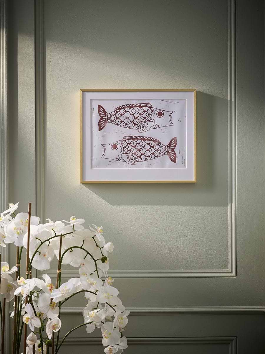 Framed Burgundy Fish Print