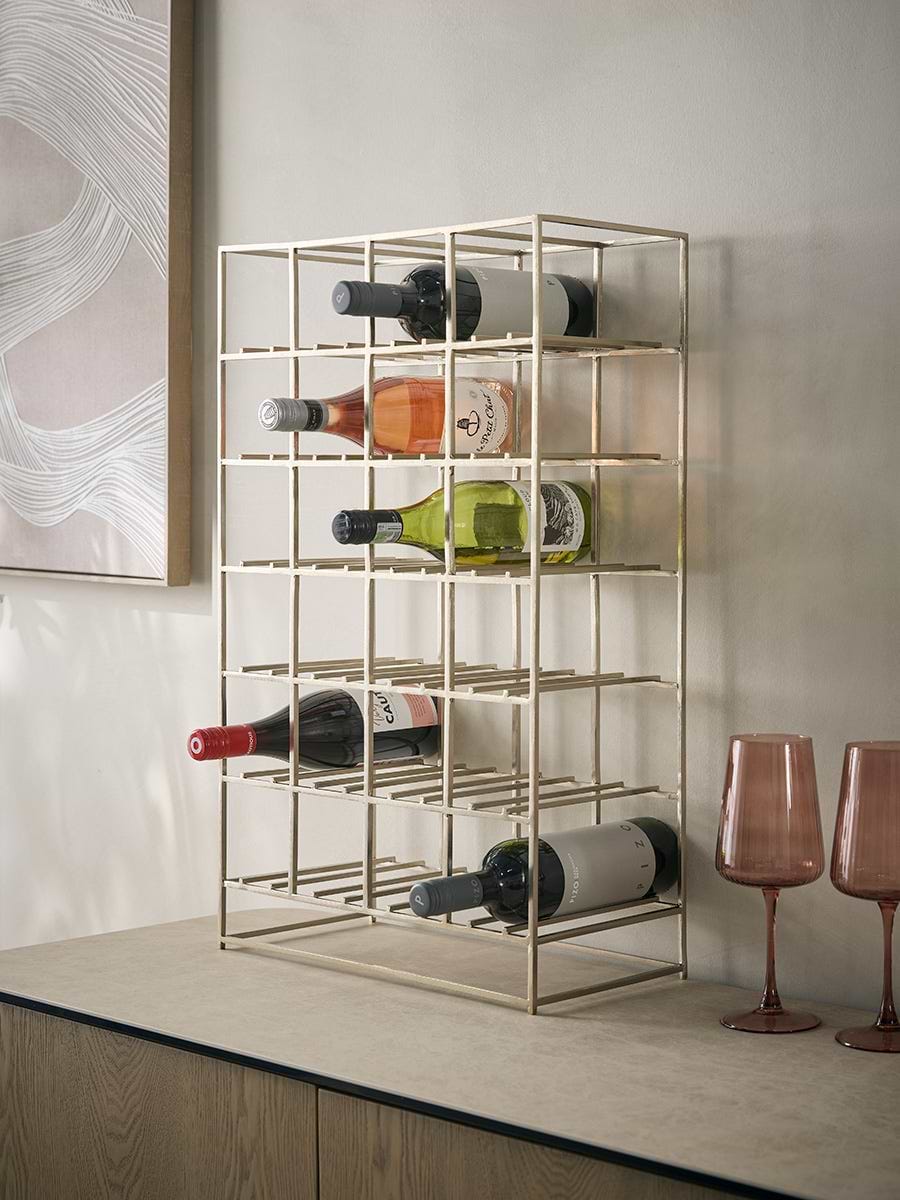 Large Iron Wine Rack - Grey