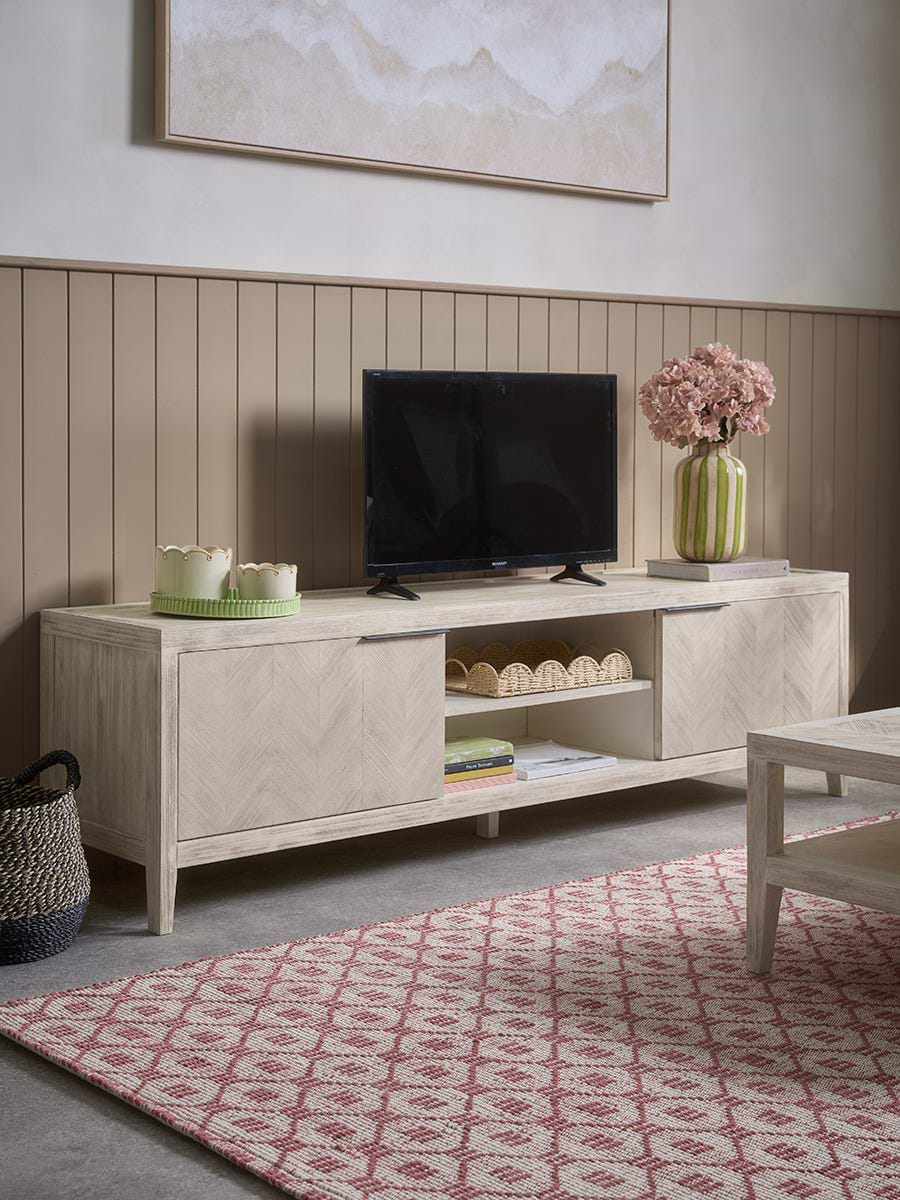 Tova Limewashed Media Unit