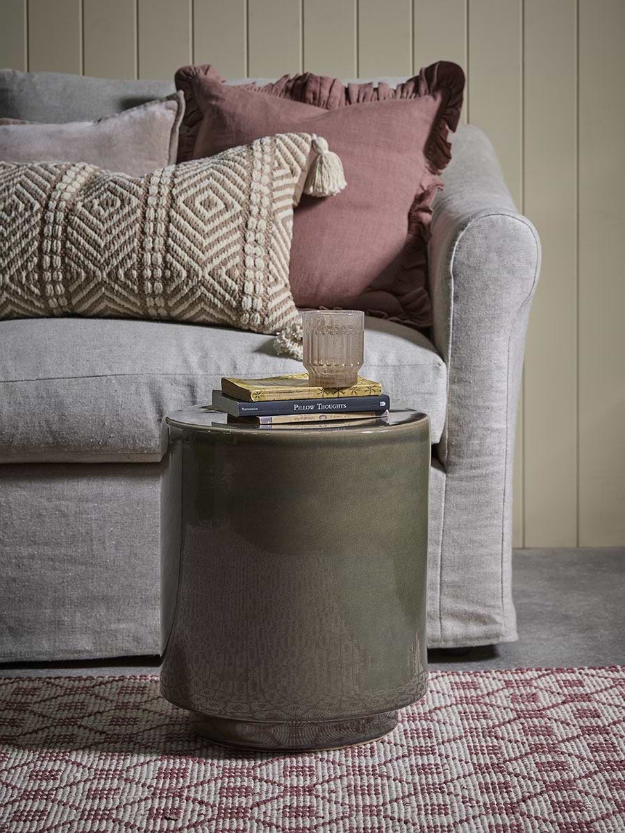 Ombre Olive Glaze Side Table
