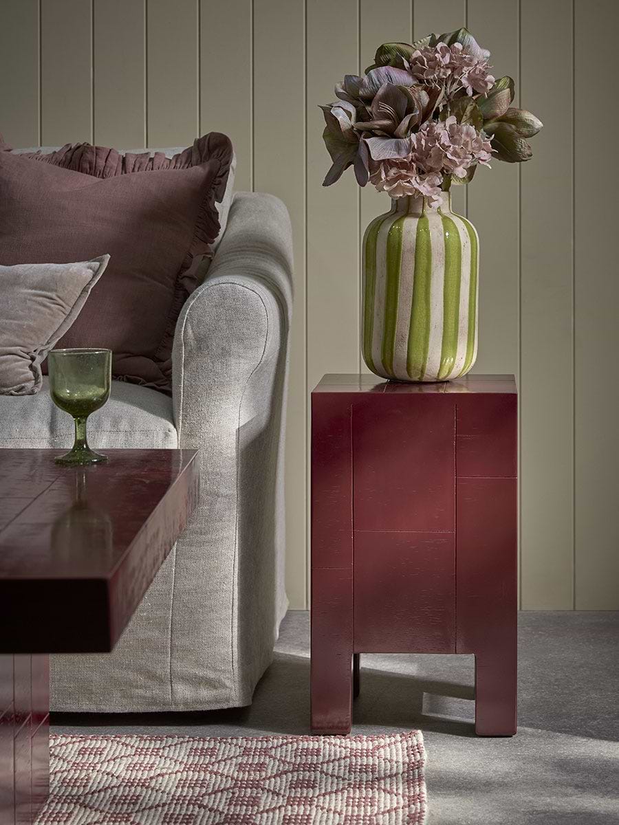 Tiled Side Table - Cherry