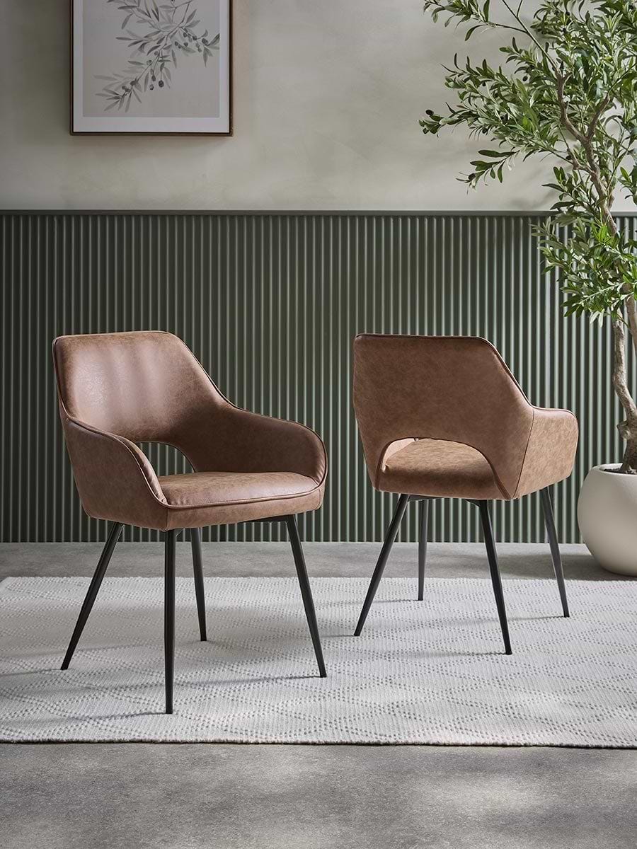 Faux Leather Dining Chair - Set of 2