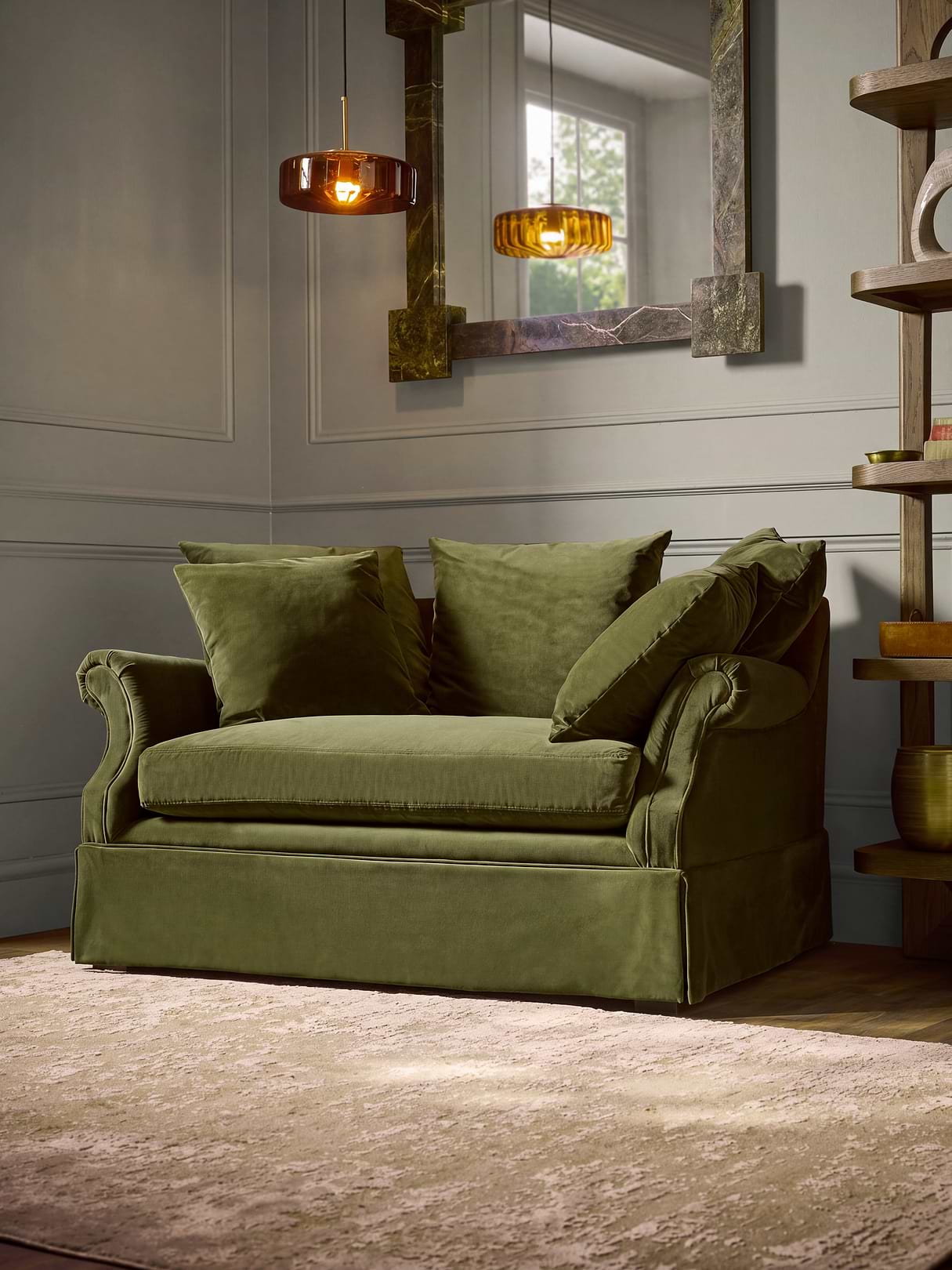 Oversized Velvet Loveseat