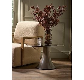 Smoked Glass Swivel Side Table