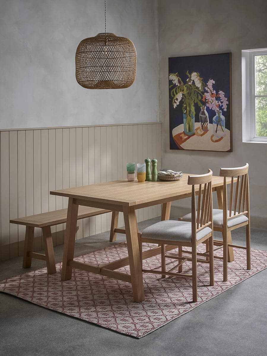 Neda Extendable Rectangle Dining Table - 4 to 6 Seater