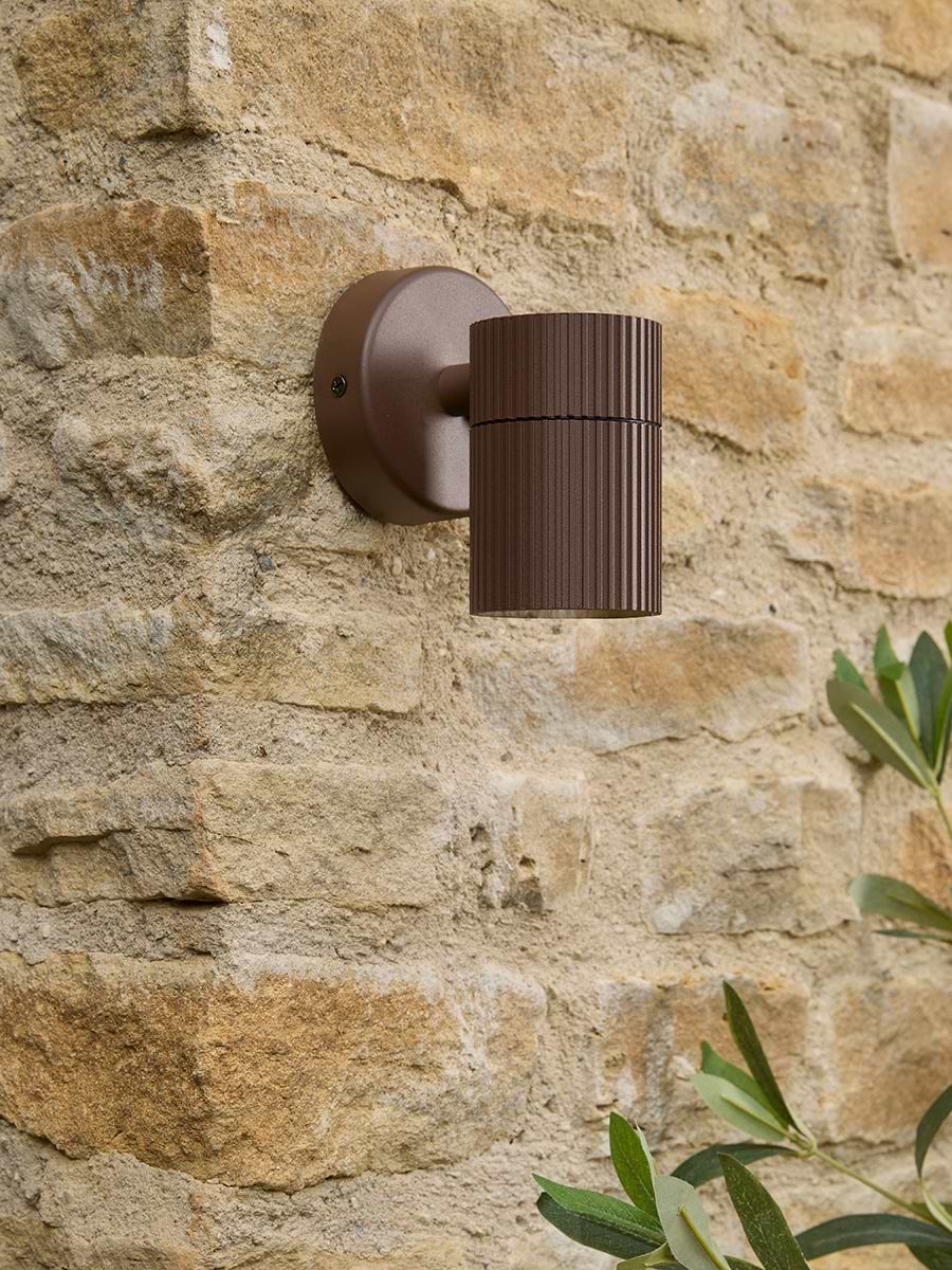 Haugen Ribbed Rust Wall Light