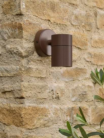 Haugen Ribbed Rust Wall Light