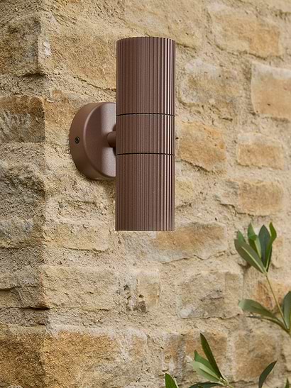 Haugen Ribbed Rust Double Wall Light