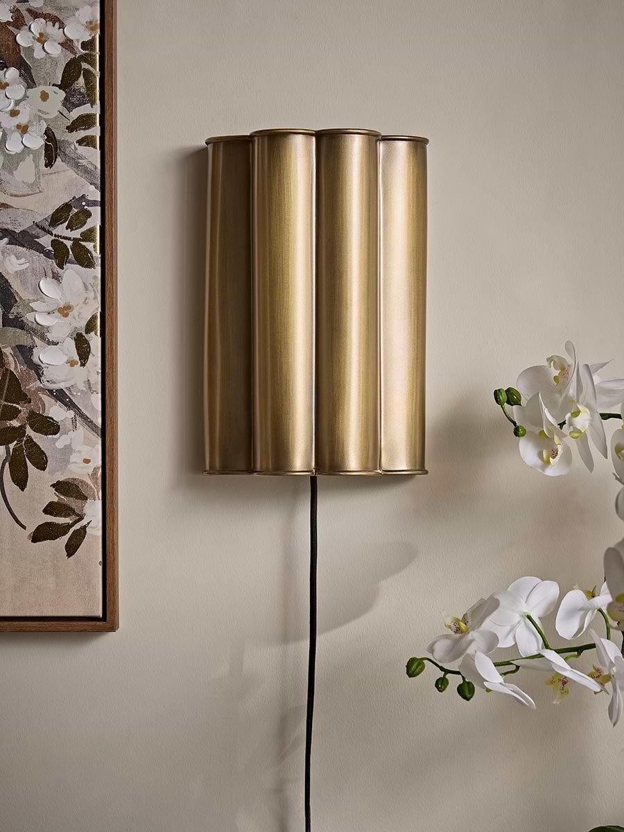 Scalloped Brass Wall Light