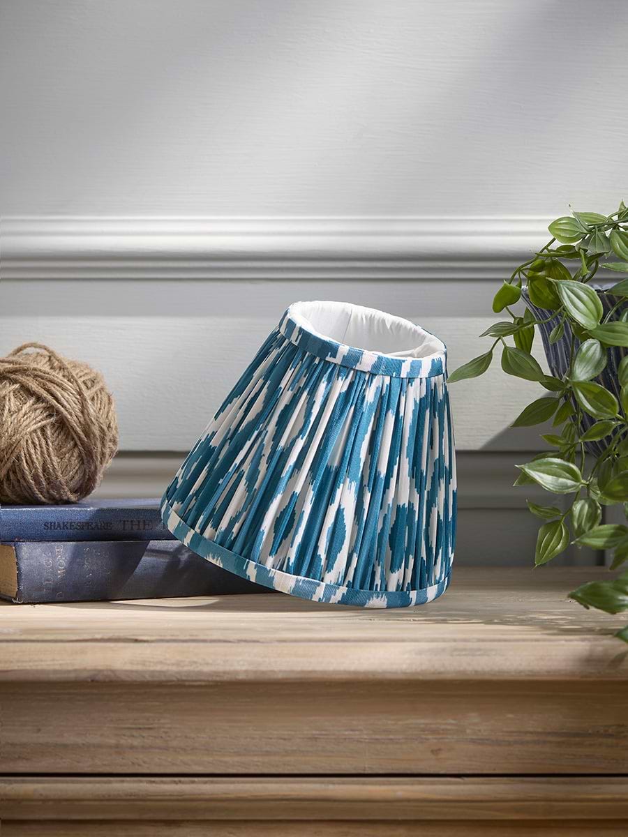 Tapered Clip On Shade - Blue Ikat