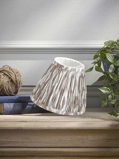 Tapered Clip On Shade - Neutral Ikat