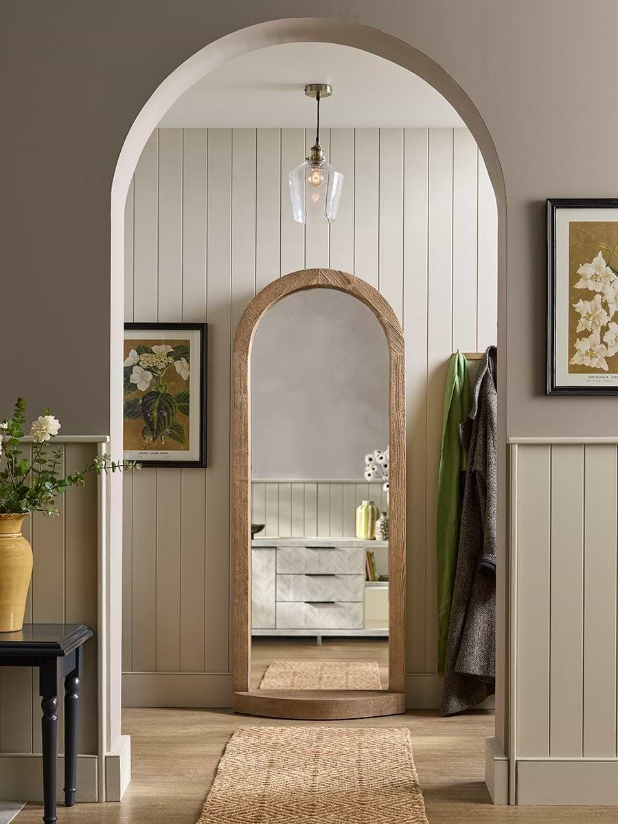 Arched Full Length Shelf Mirror