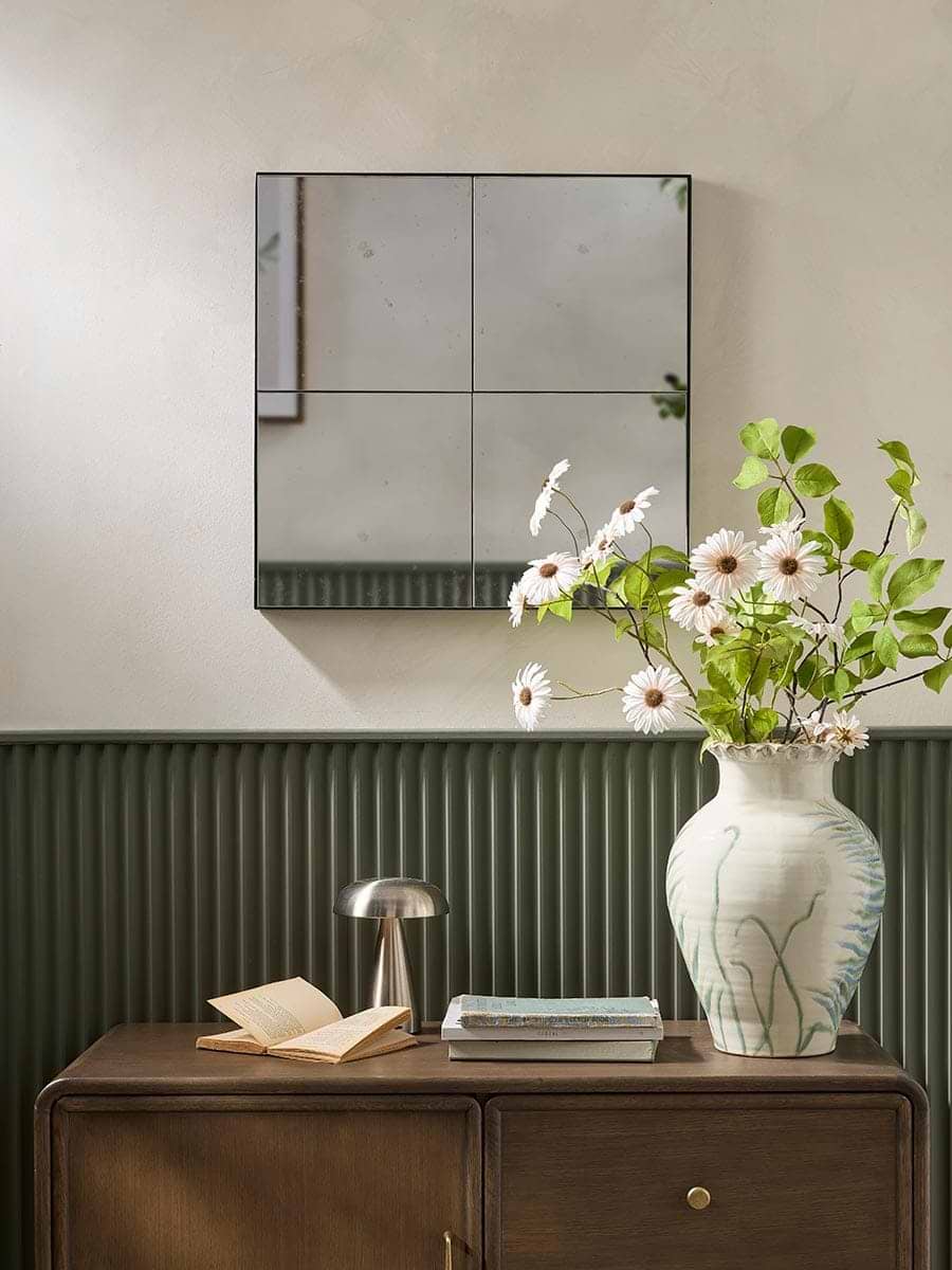 Panelled Antique Glass Mirror - Small