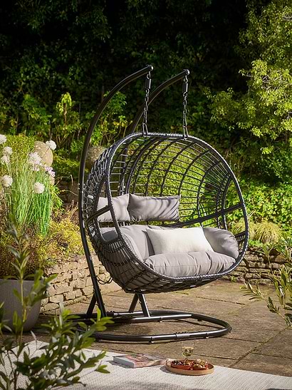 Indoor Outdoor Double Hanging Chair - Black