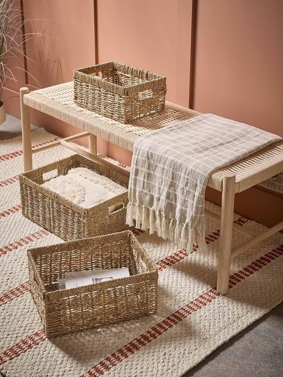 Three Nesting Seagrass Storage Trays