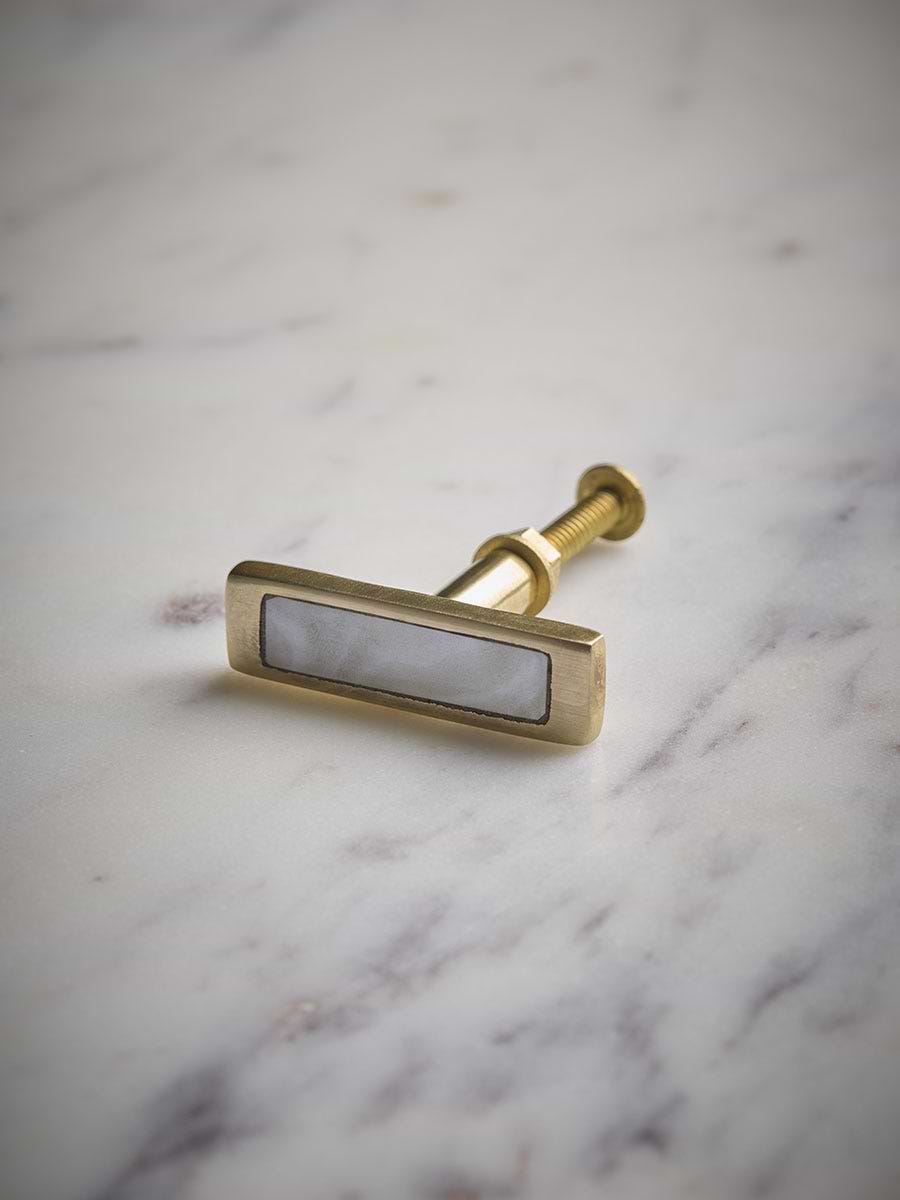 Brass & Mother Of Pearl Knob