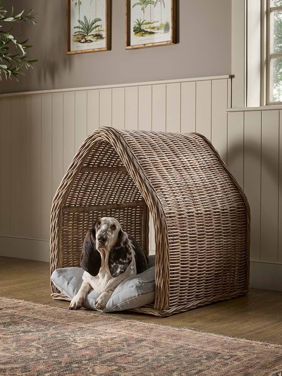 Round Rattan Pet House - Large