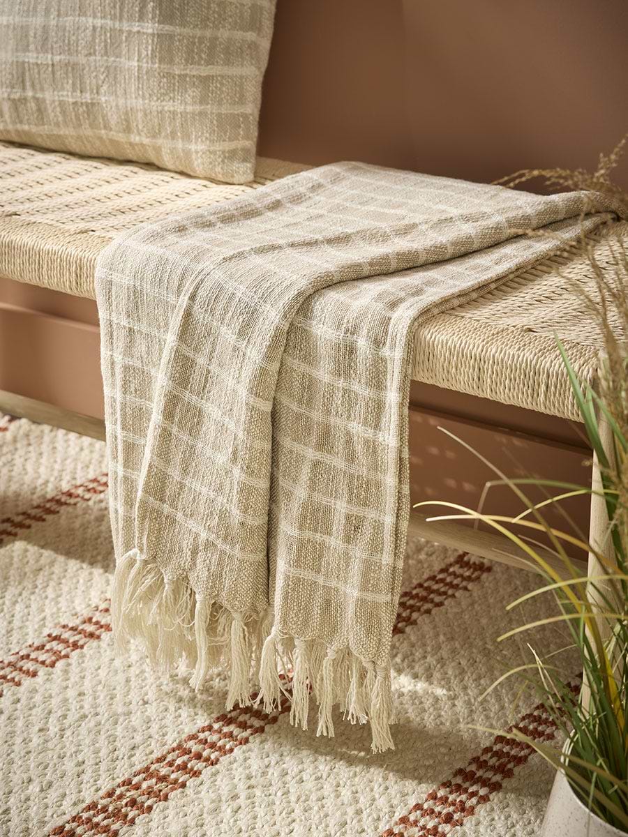 Soft Stripe Throw - Stone