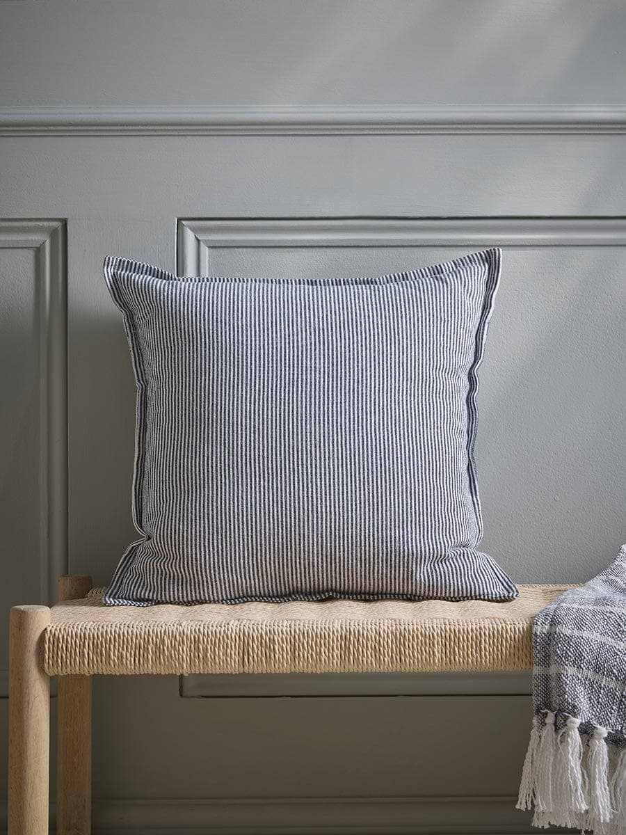 French Blue Striped Cushion