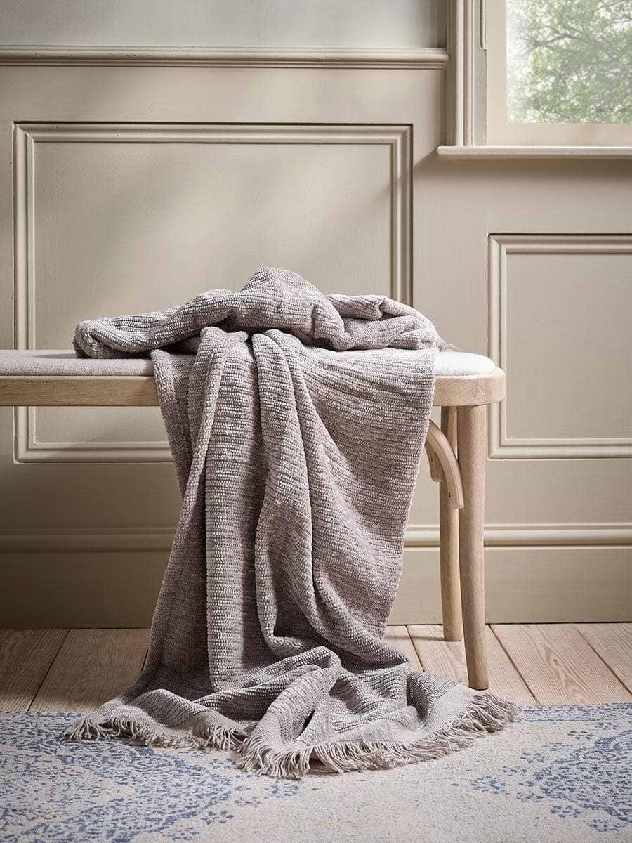Dovetail Grey Chenille Throw