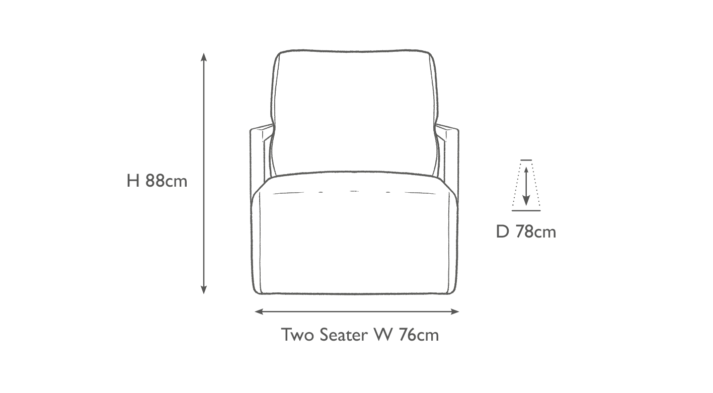 measurements diagram for Kotka swivel chair