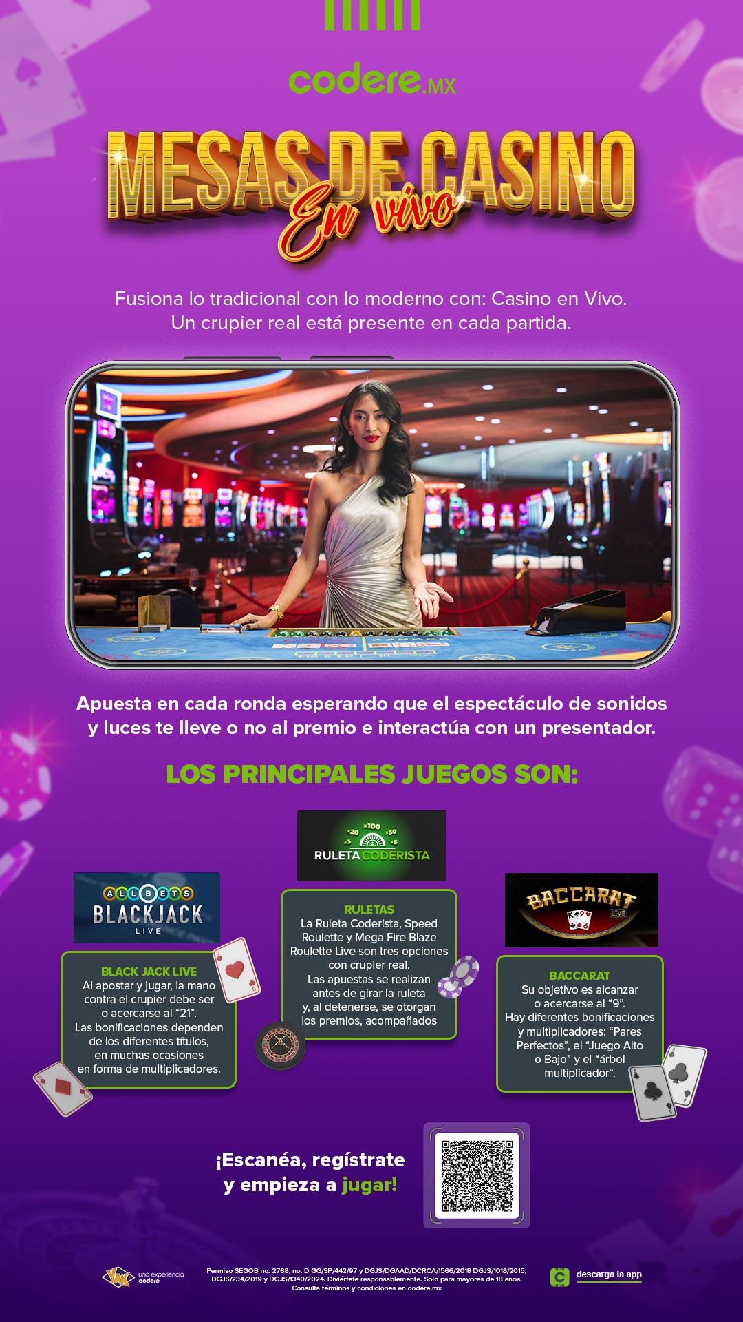 Mesas de casino en vivo