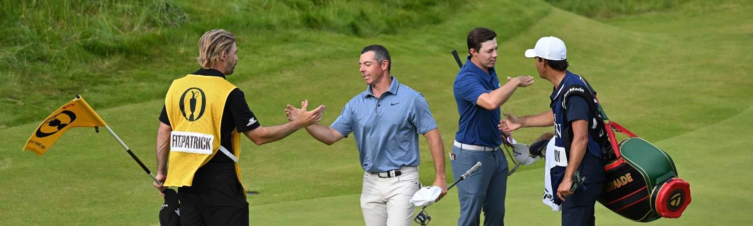 Rory McIlroy ganando The Open 2025 en Royal Portrush
