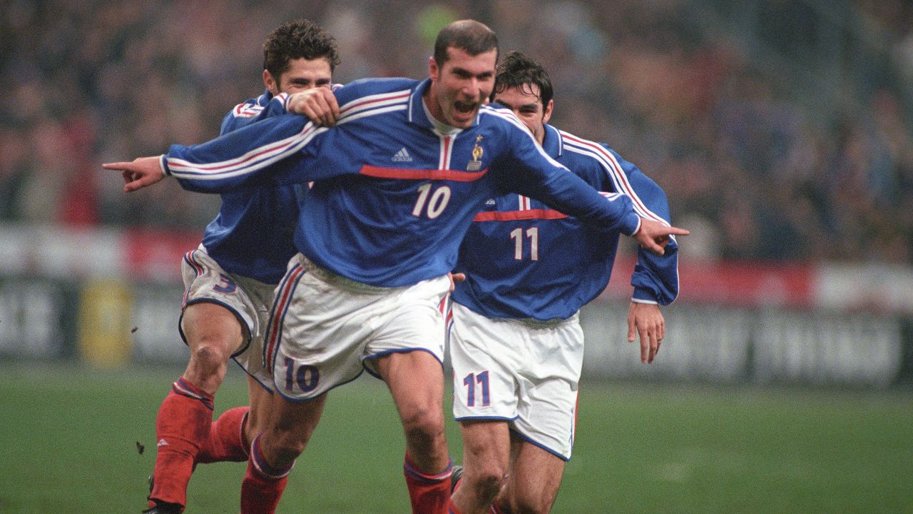 zidane en final de Francia en 1998