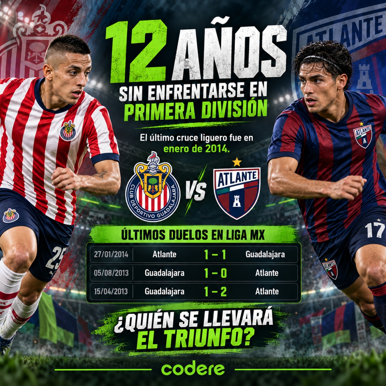 a 12 años del Chivas vs Atlante de Liga MX