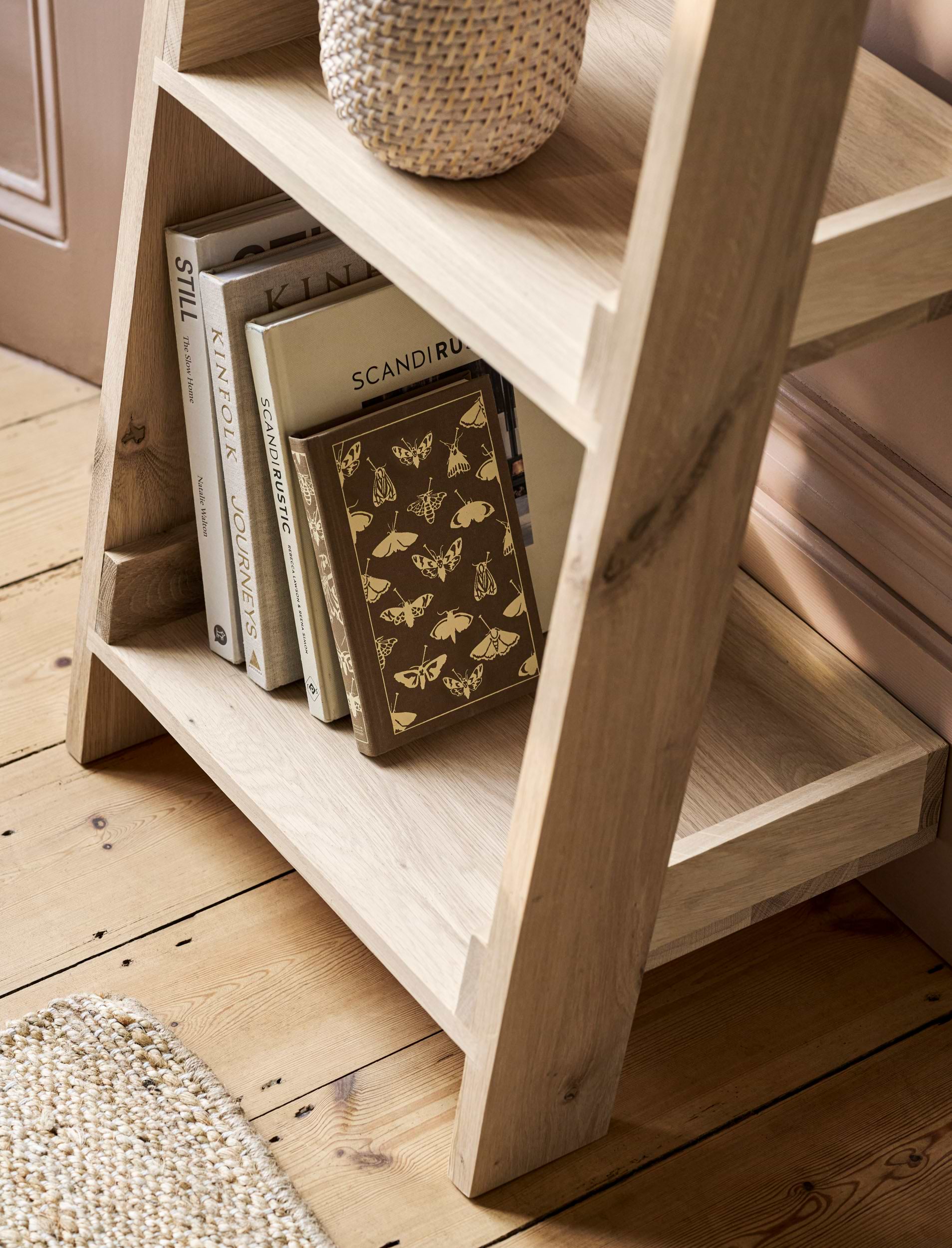 Hambledon Shelf Ladder 5 Tier - Oak Wood, Natural