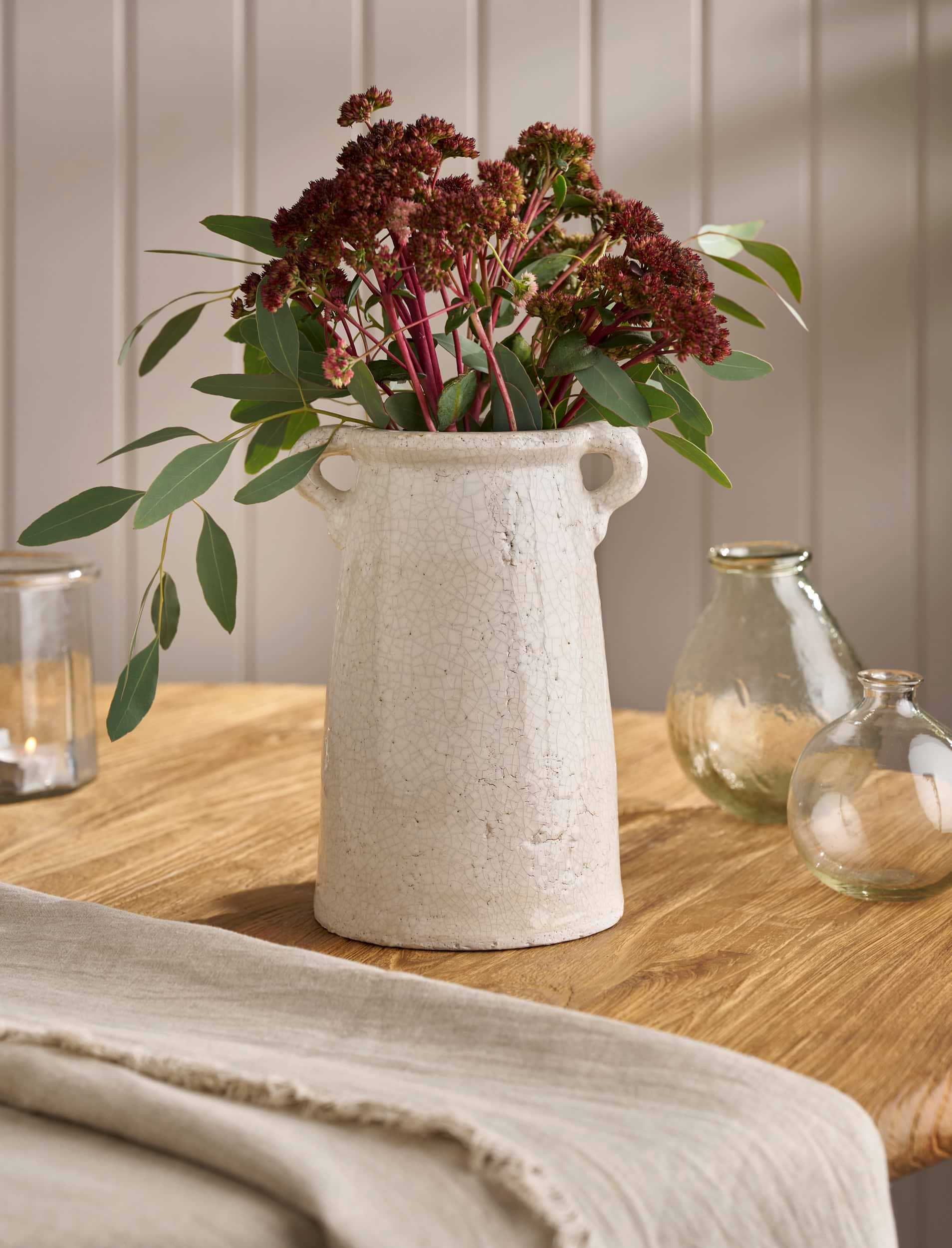 Ravello Vase - Stoneware, White, Small | Garden Trading