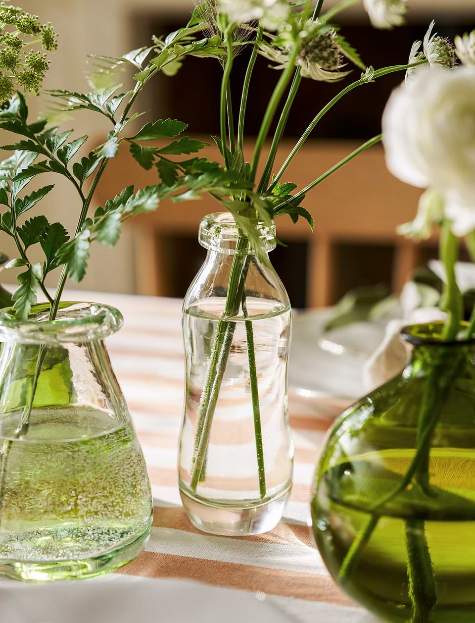 Vernham Recycled Glass Bottle Vases Set of 3