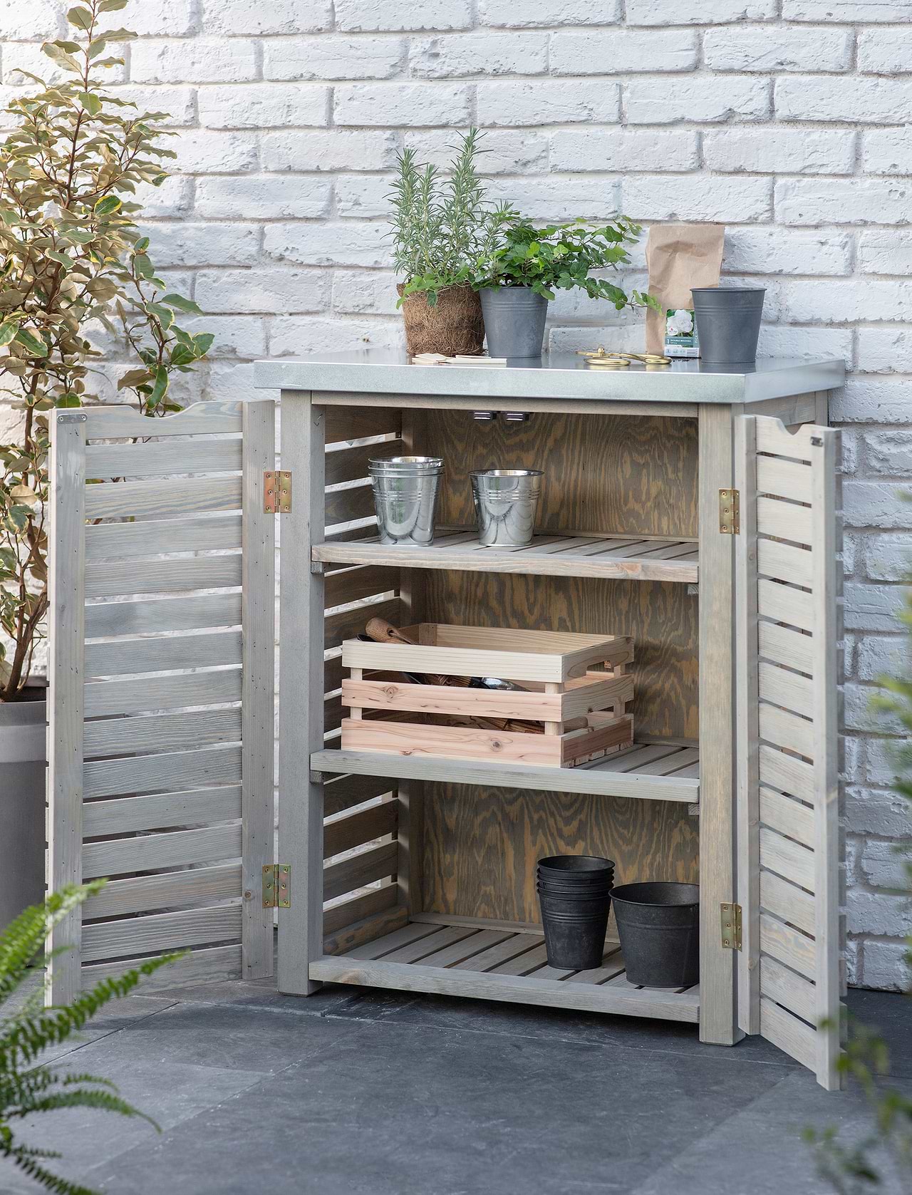 Aldsworth Slatted Storage Unit Natural Garden Trading
