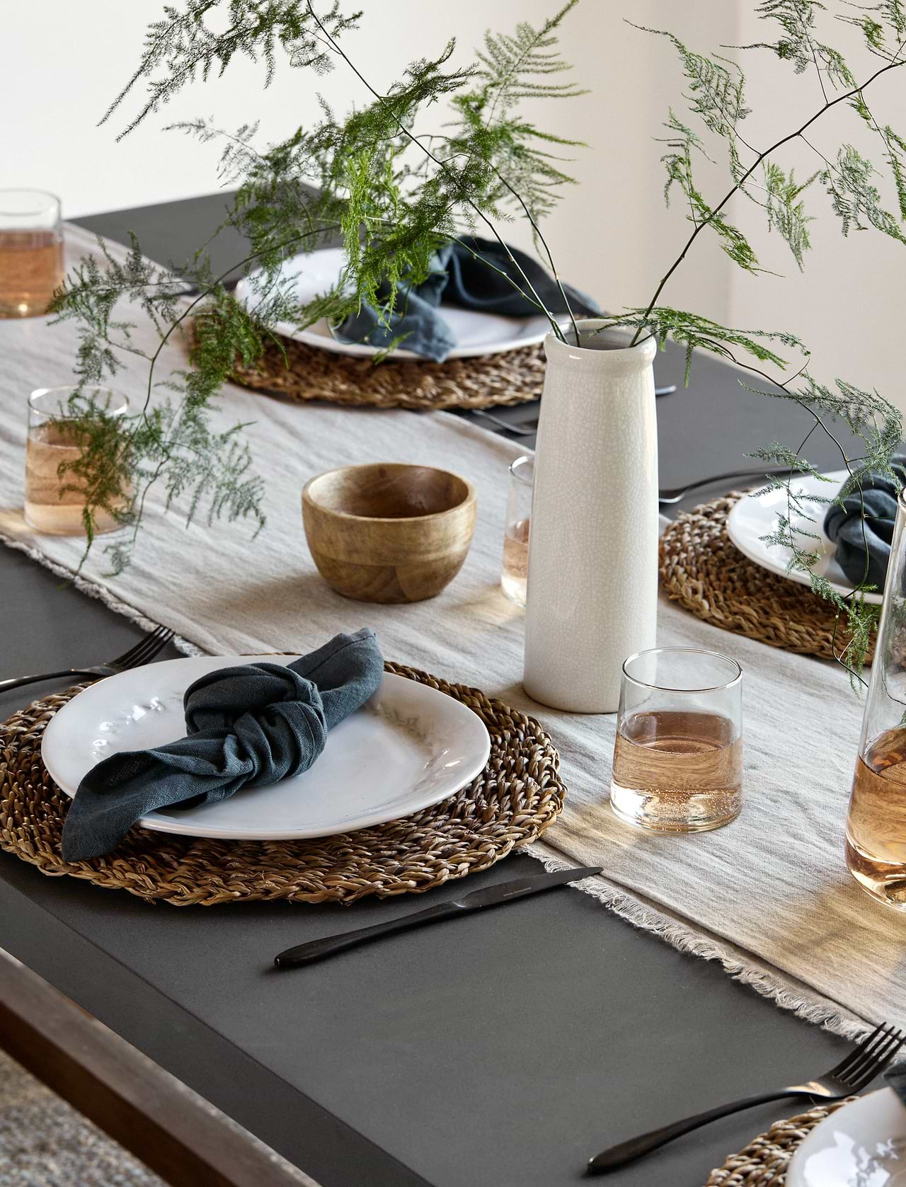 Chilford Table & Bench Set - Acacia Wood & Polystone, Grey, La