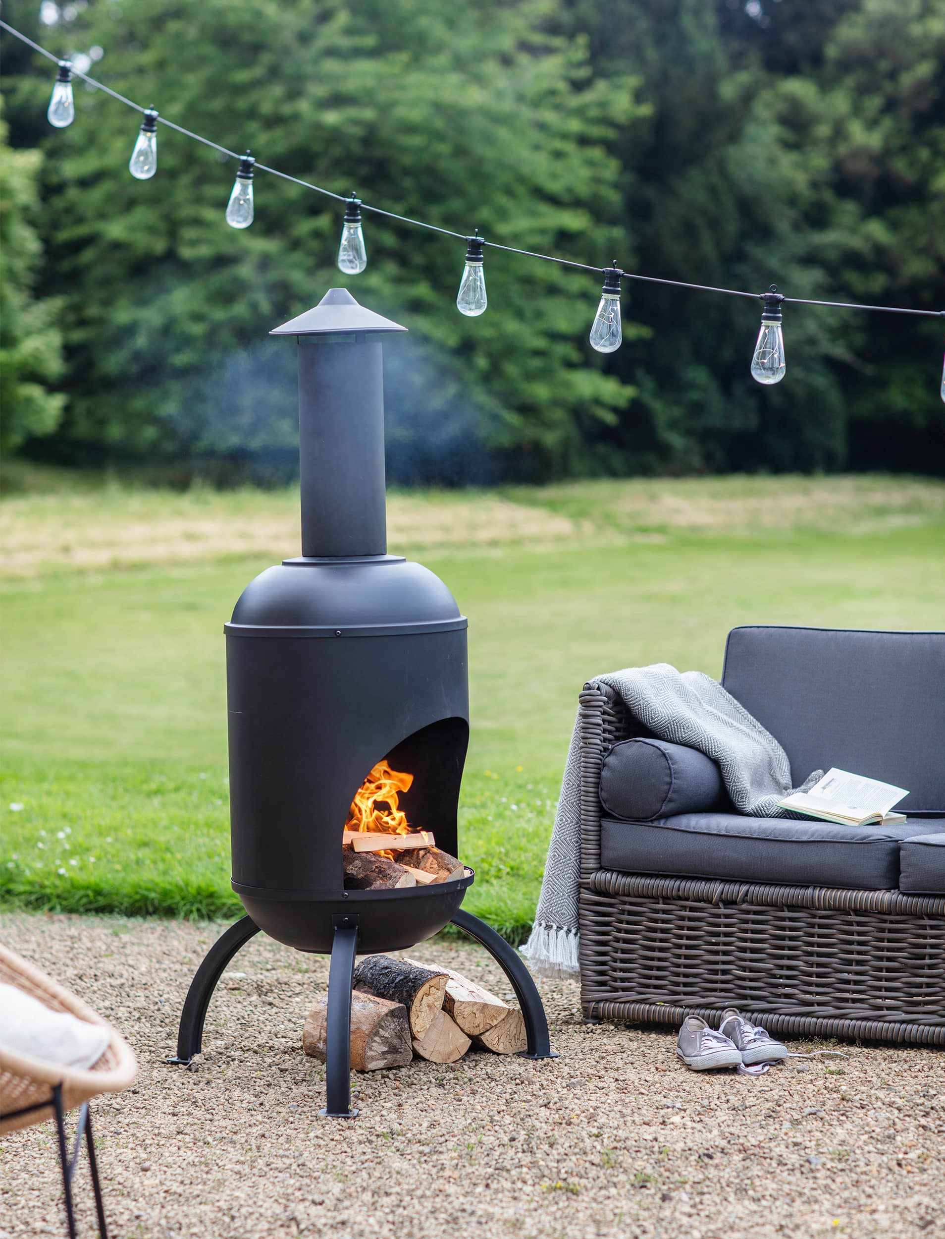 Sarsden Chiminea - Steel, Black | Garden Trading