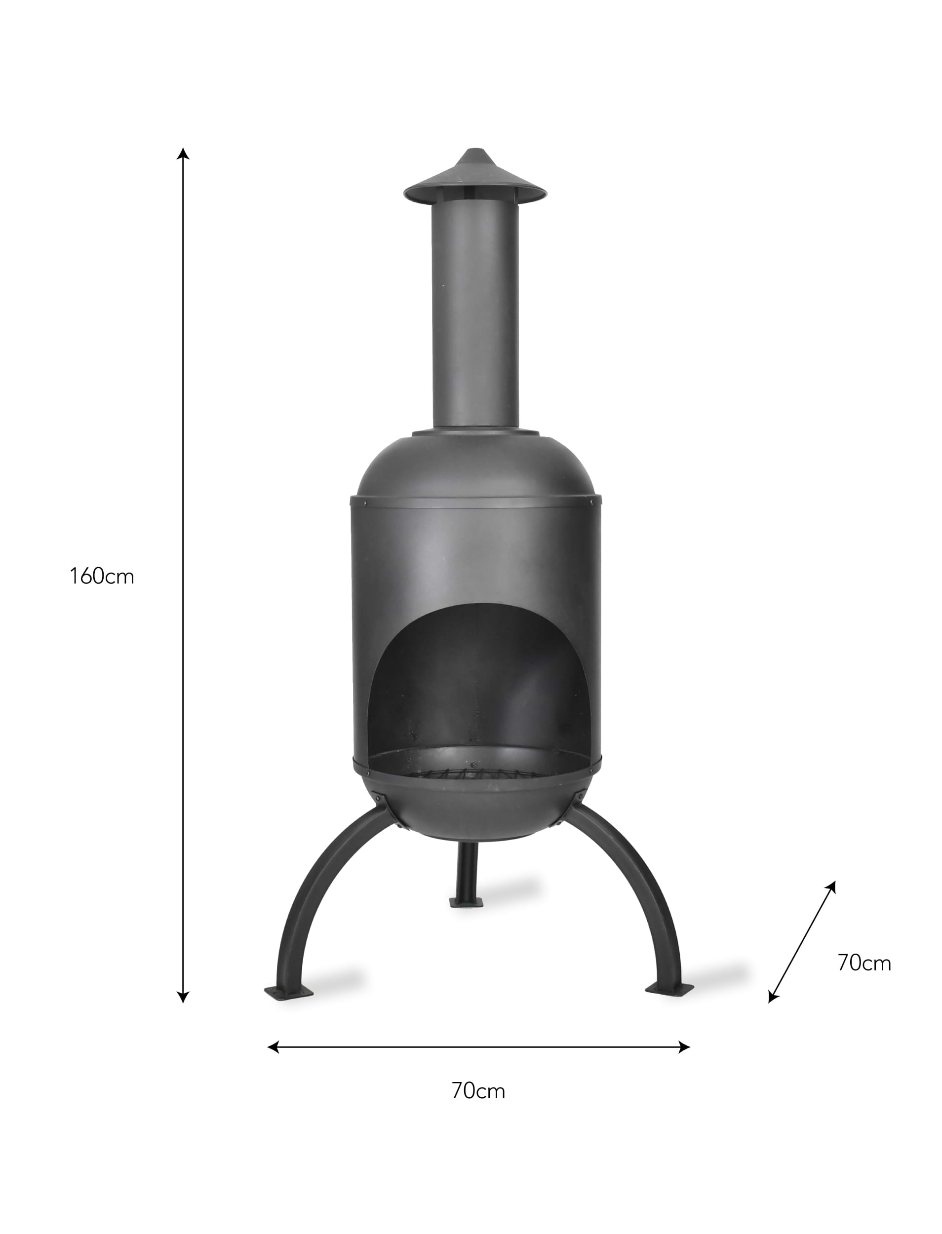 Sarsden Chiminea - Steel, Black | Garden Trading