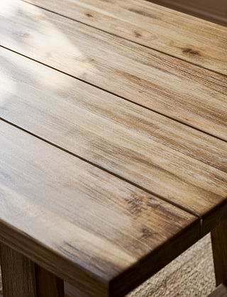 Chilford Solid Table & Bench Set - Acacia Wood, Natural, Small