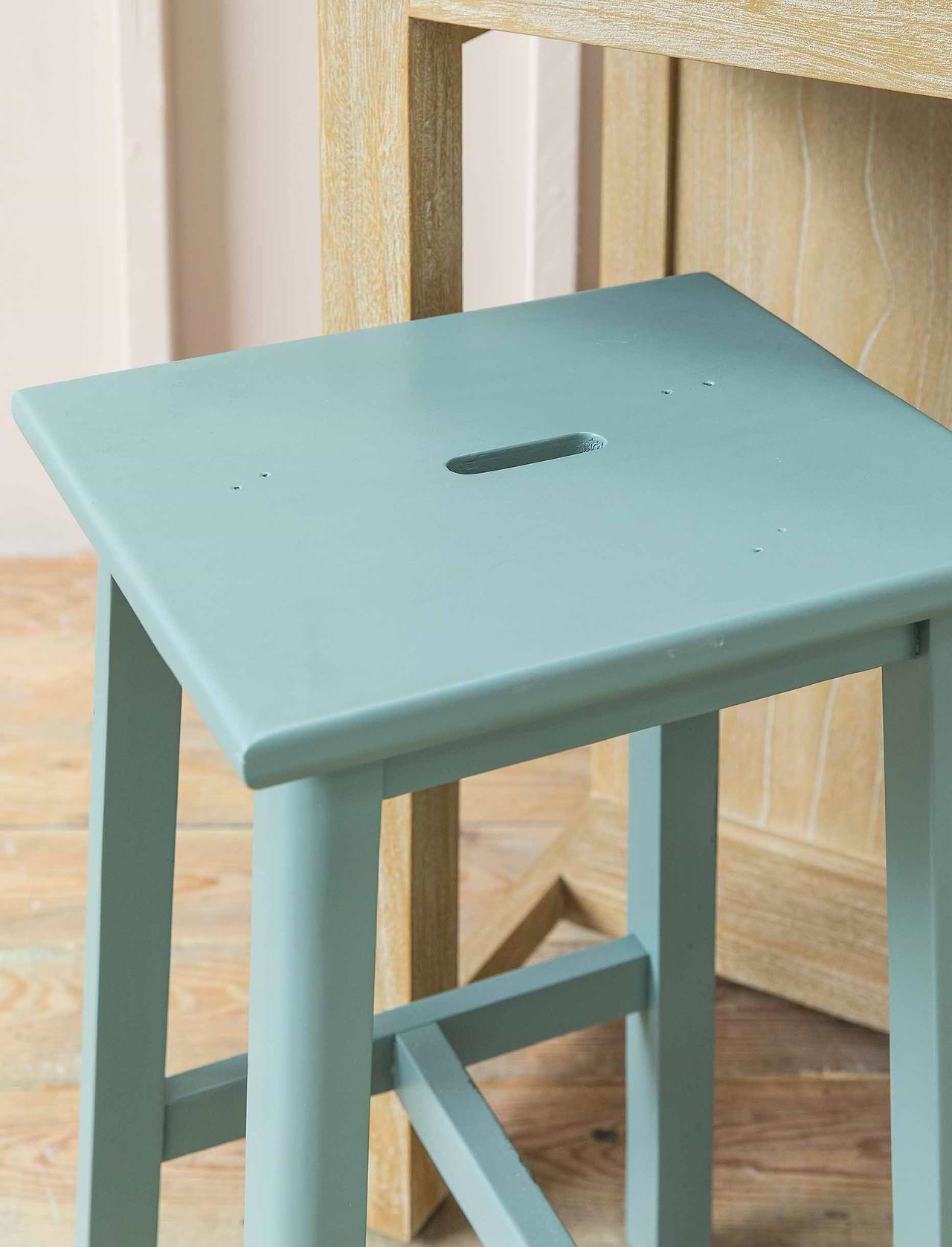 Ashwell Handle Bar Stool Sage Green Garden Trading