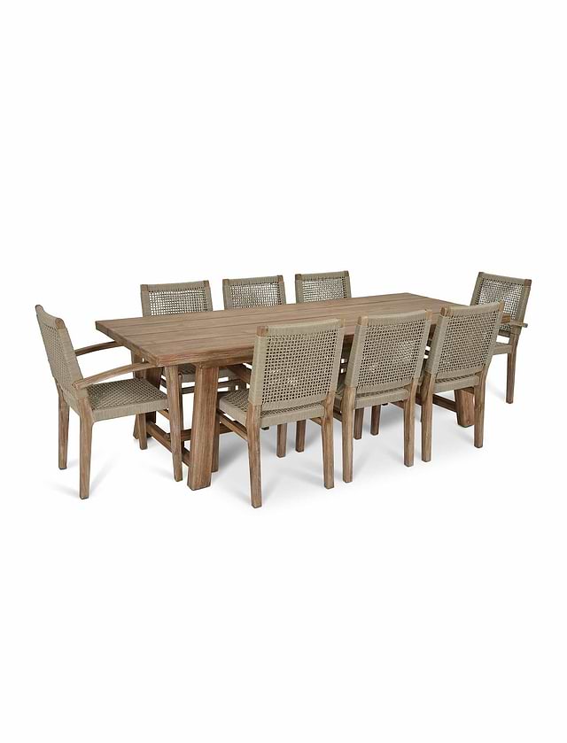 Chilford Solid Table & Dining Chair Set - Acacia Wood, Natural