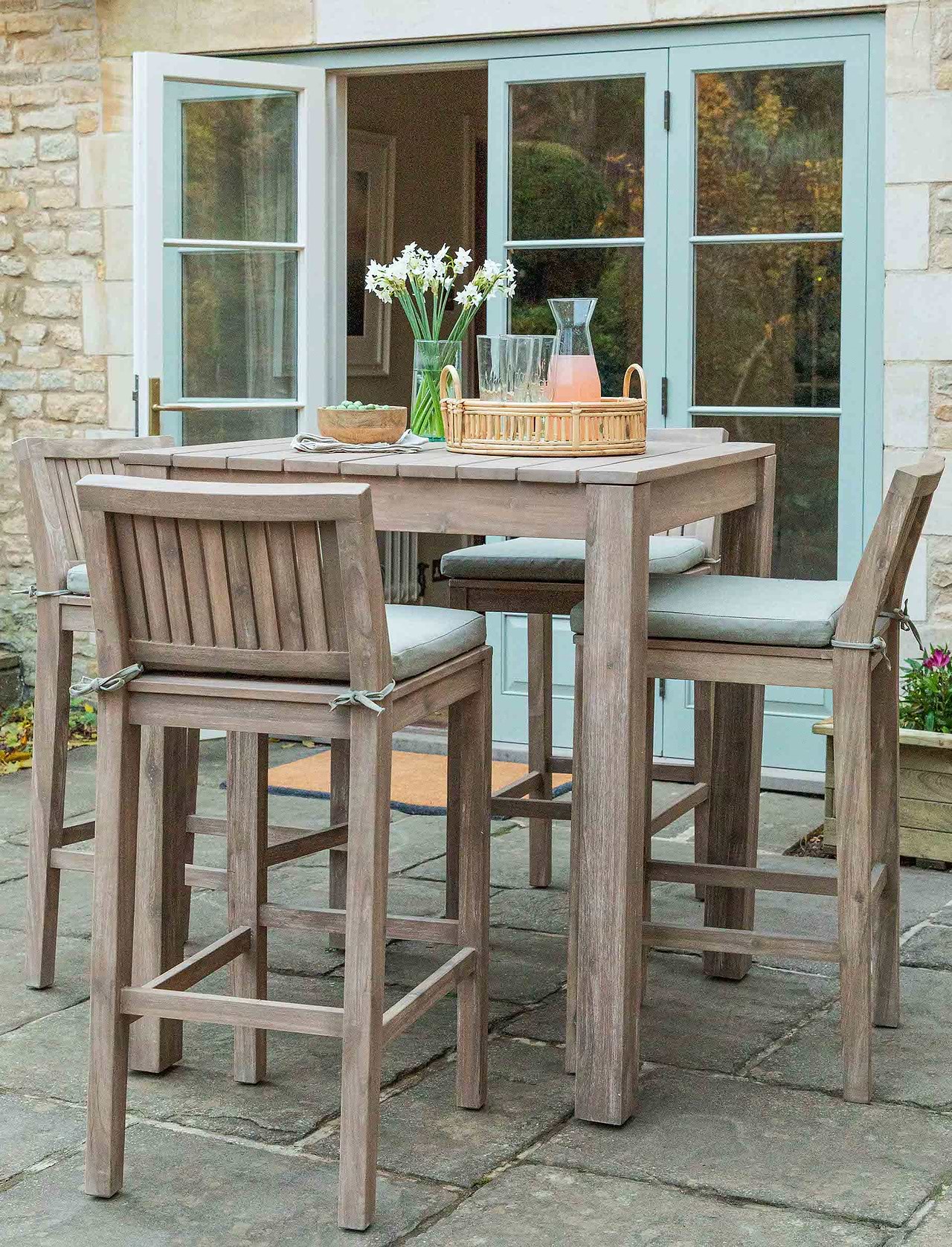 Porthallow Square Bar Table Natural Garden Trading - Main Image