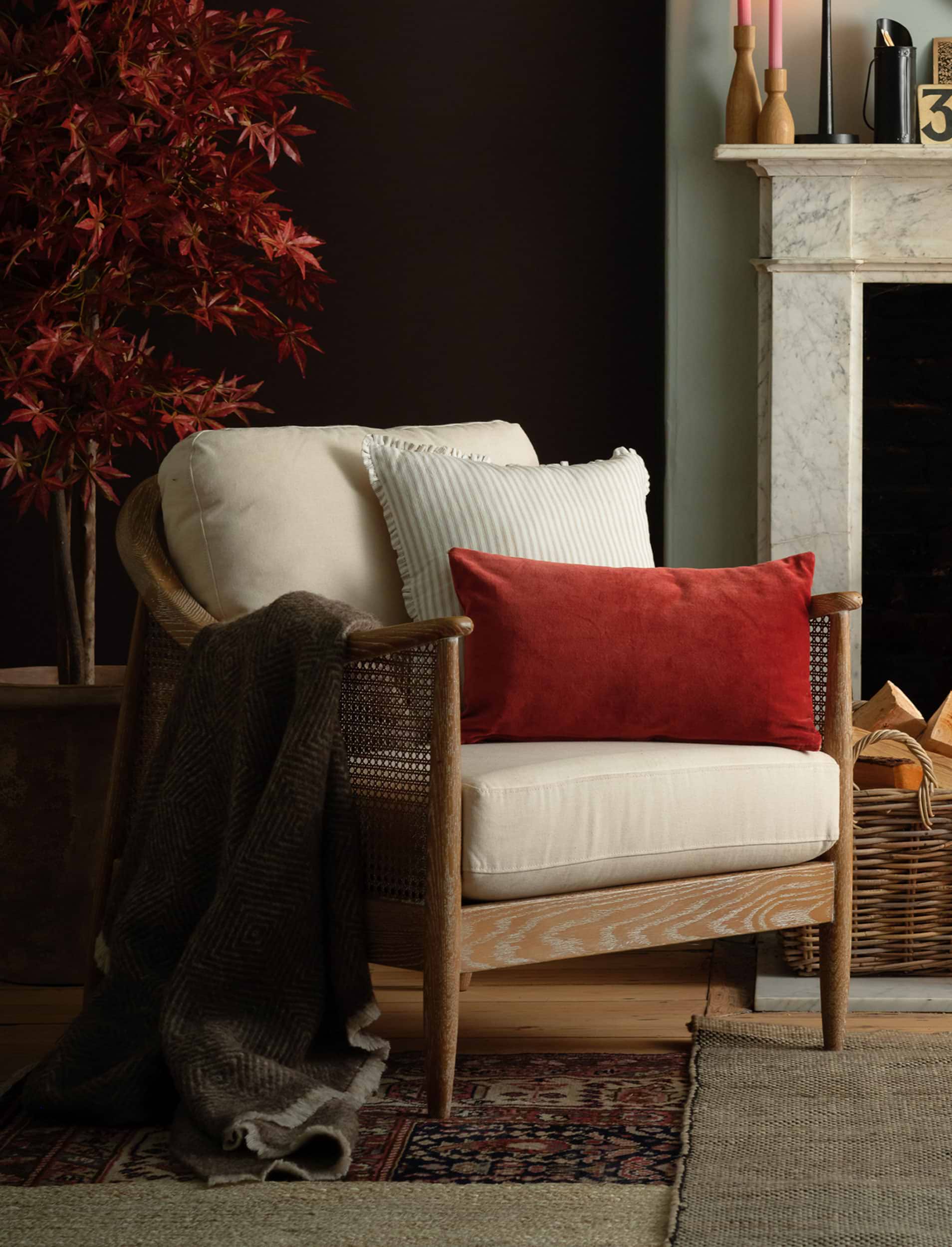 Templecombe Rattan Armchair - Ash Wood, Oatmeal