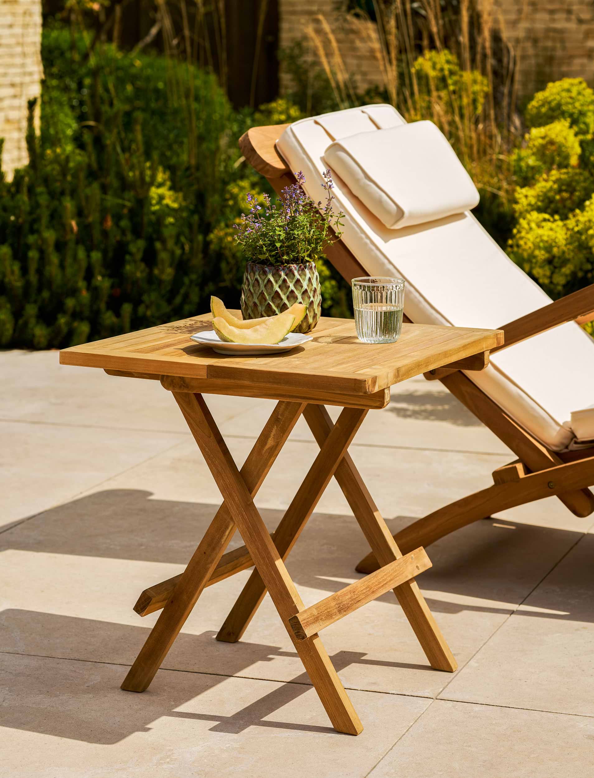 Calcot Teak Square Folding Table 50cm x 50cm | Garden Trading