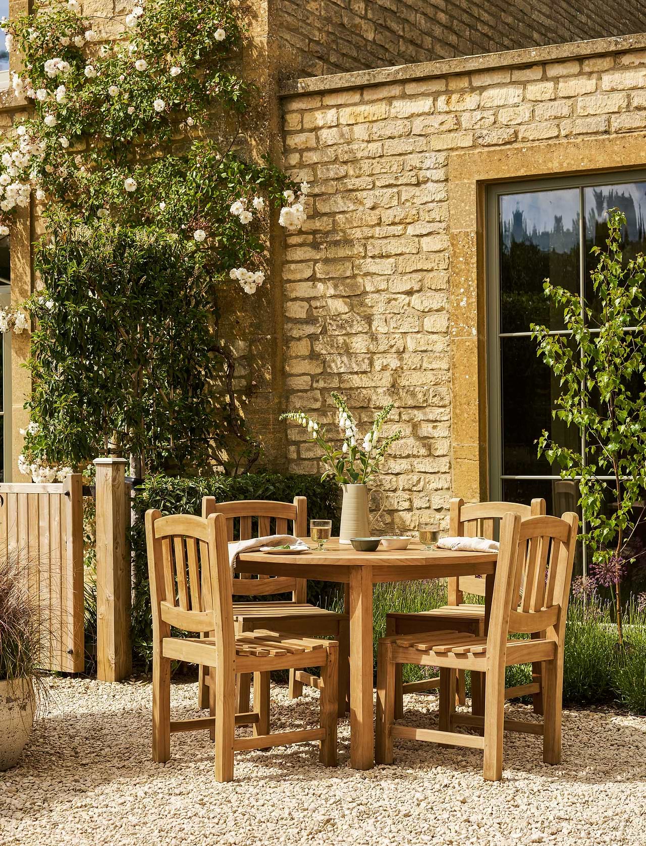 Cotswold Henley Bistro Set Churn Teak Round Table 120cm Garden Trading