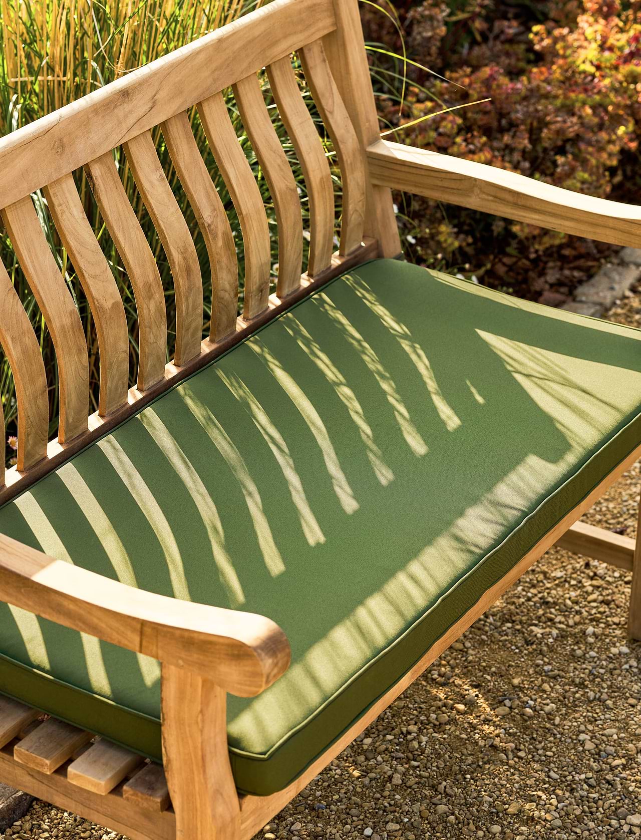 Cotton Garden Trading Seat Pad Mocha Cotton Reversible Stripe Bench Cushion  Dibor Garden Accessory