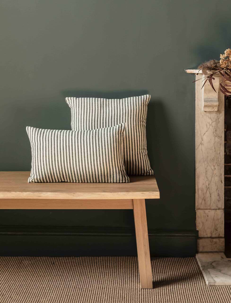 Charingworth Stripe Cushion 30x50 Forest Green Garden Trading