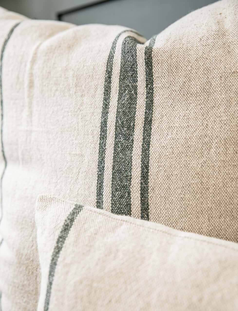 Retro Flower Stripe Cushion - Dune